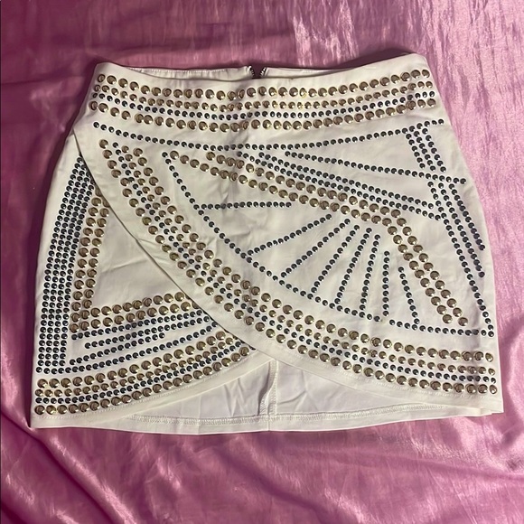 Fashion Nova Dresses & Skirts - Fashion Nova White Studded Skirt 🤍
